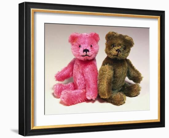 A Pink Schuco Scent Bottle Teddy Bearand a Green Schuco Compact Teddy Bear,-null-Framed Giclee Print