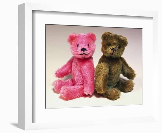 A Pink Schuco Scent Bottle Teddy Bearand a Green Schuco Compact Teddy Bear,-null-Framed Giclee Print