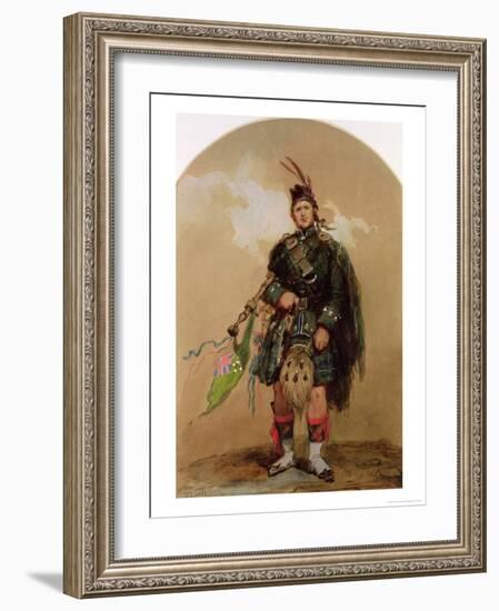 A Piper of the 79th Highlanders at Chobham Camp in 1853-Eugene Louis Lami-Framed Giclee Print