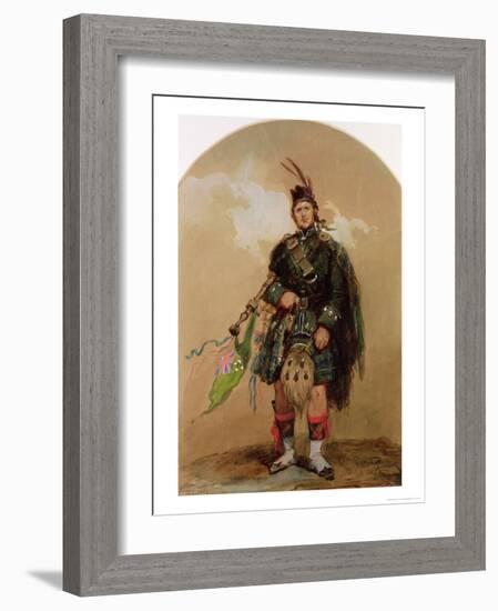 A Piper of the 79th Highlanders at Chobham Camp in 1853-Eugene Louis Lami-Framed Giclee Print