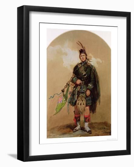 A Piper of the 79th Highlanders at Chobham Camp in 1853-Eugene Louis Lami-Framed Giclee Print