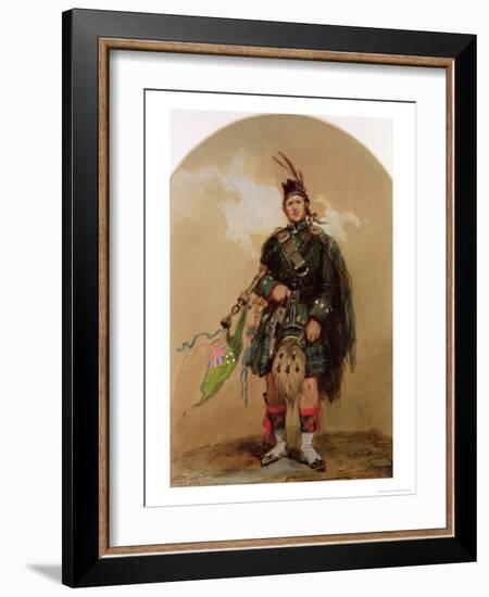 A Piper of the 79th Highlanders at Chobham Camp in 1853-Eugene Louis Lami-Framed Giclee Print