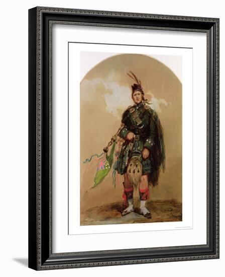 A Piper of the 79th Highlanders at Chobham Camp in 1853-Eugene Louis Lami-Framed Giclee Print