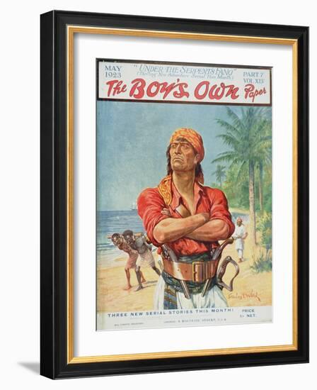 A Pirate Figure from the Front Cover of 'The Boy's Own Paper', 1923-Stanley L. Wood-Framed Giclee Print