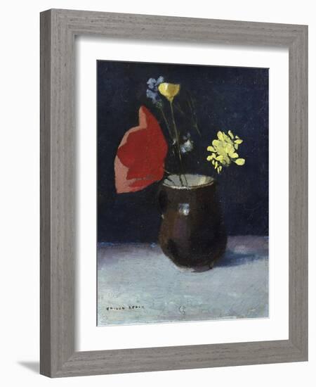 A Pitcher of Flowers-Odilon Redon-Framed Giclee Print