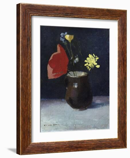 A Pitcher of Flowers-Odilon Redon-Framed Giclee Print