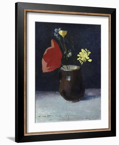 A Pitcher of Flowers-Odilon Redon-Framed Giclee Print