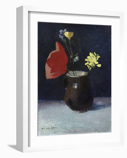 A Pitcher of Flowers-Odilon Redon-Framed Giclee Print