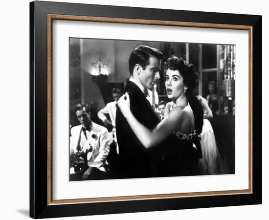 A Place in the Sun, Elizabeth Taylor, Montgomery Clift, 1951-null-Framed Premium Photographic Print