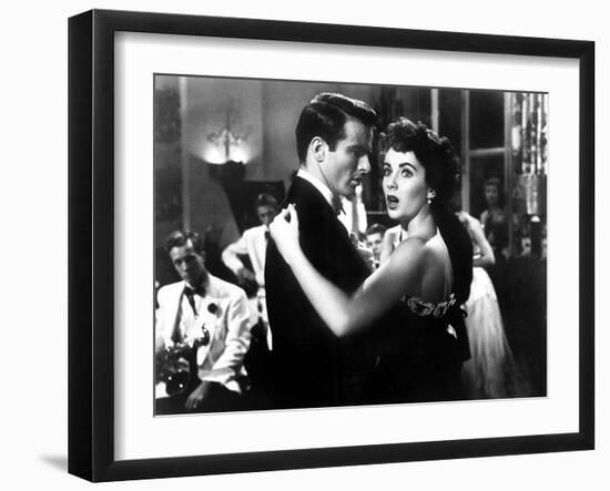 A Place in the Sun, Elizabeth Taylor, Montgomery Clift, 1951-null-Framed Premium Photographic Print