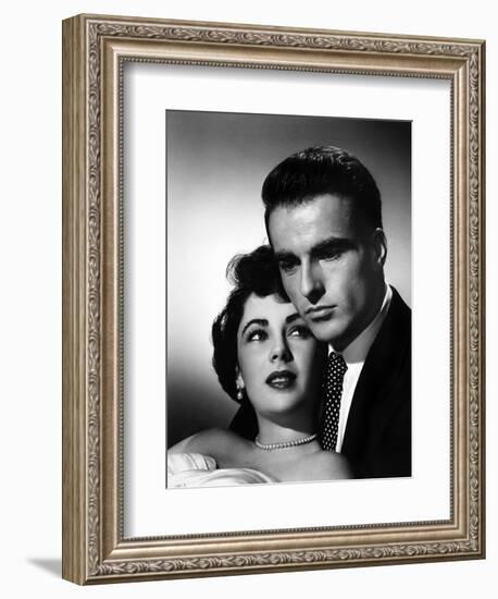 A Place in the Sun, Elizabeth Taylor, Montgomery Clift, 1951-null-Framed Art Print