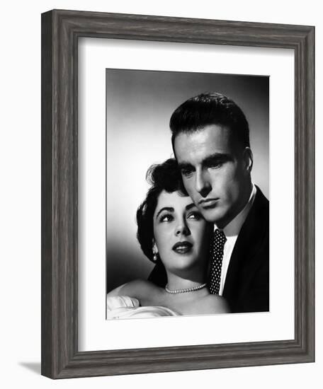 A Place in the Sun, Elizabeth Taylor, Montgomery Clift, 1951-null-Framed Art Print