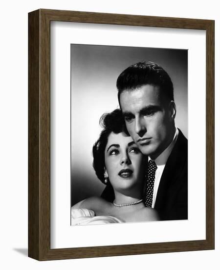 A Place in the Sun, Elizabeth Taylor, Montgomery Clift, 1951-null-Framed Art Print