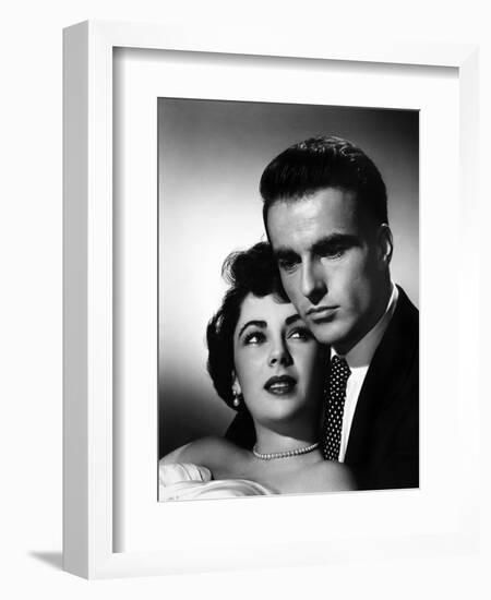 A Place in the Sun, Elizabeth Taylor, Montgomery Clift, 1951-null-Framed Art Print