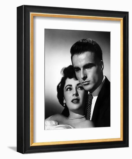 A Place in the Sun, Elizabeth Taylor, Montgomery Clift, 1951-null-Framed Art Print