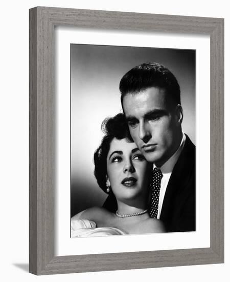 A Place in the Sun, Elizabeth Taylor, Montgomery Clift, 1951-null-Framed Art Print