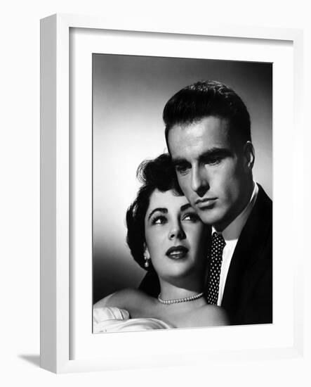 A Place in the Sun, Elizabeth Taylor, Montgomery Clift, 1951-null-Framed Art Print