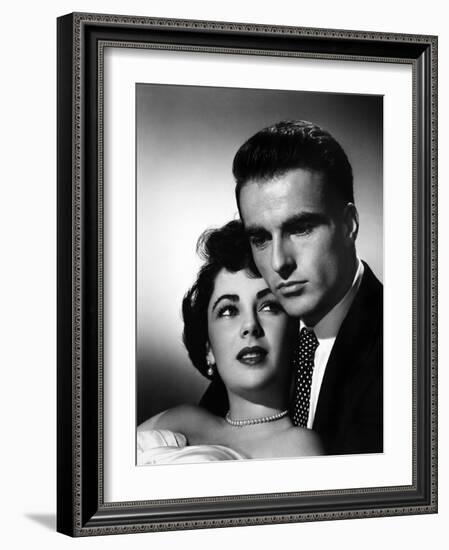 A Place in the Sun, Elizabeth Taylor, Montgomery Clift, 1951-null-Framed Art Print