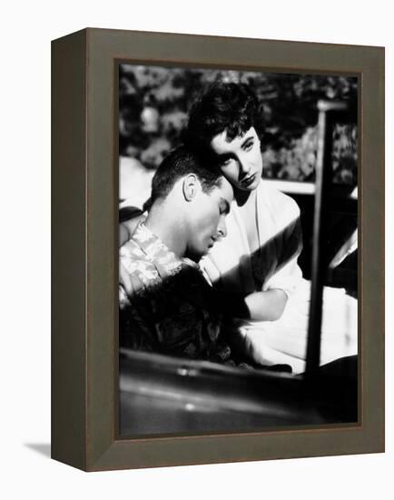 A Place in the Sun, from Left, Montgomery Clift, Elizabeth Taylor, 1951-null-Framed Stretched Canvas