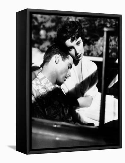 A Place in the Sun, from Left, Montgomery Clift, Elizabeth Taylor, 1951-null-Framed Stretched Canvas