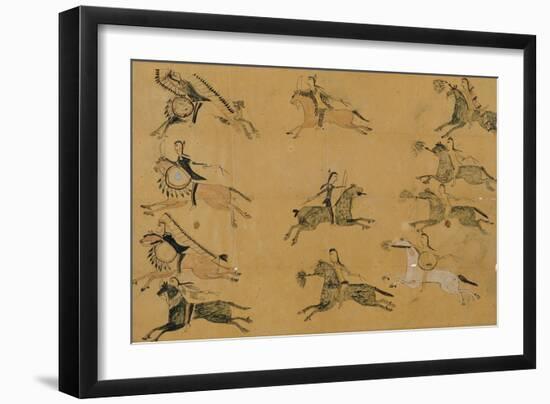 A Plains Pictographic Painting, Native American-null-Framed Giclee Print