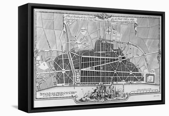 A Plan for Rebuilding the City of London after the Great Fire in 1666-null-Framed Premier Image Canvas