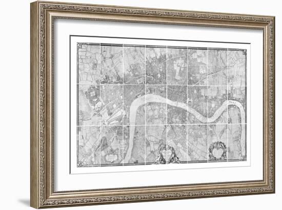 A Plan of the Cities of London and Westminster, and Borough of Southwark, 1746-John Rocque-Framed Giclee Print