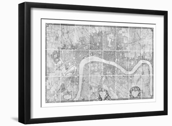 A Plan of the Cities of London and Westminster, and Borough of Southwark, 1746-John Rocque-Framed Giclee Print