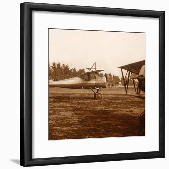 A plane taking off, c1914-c1918-Unknown-Framed Photographic Print