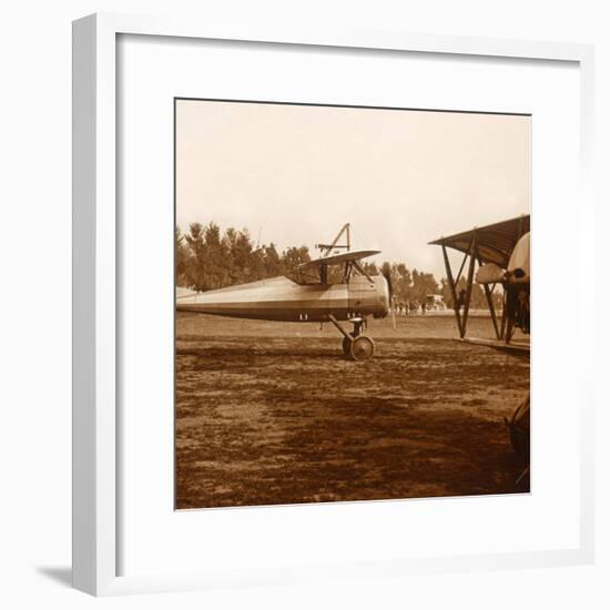 A plane taking off, c1914-c1918-Unknown-Framed Photographic Print