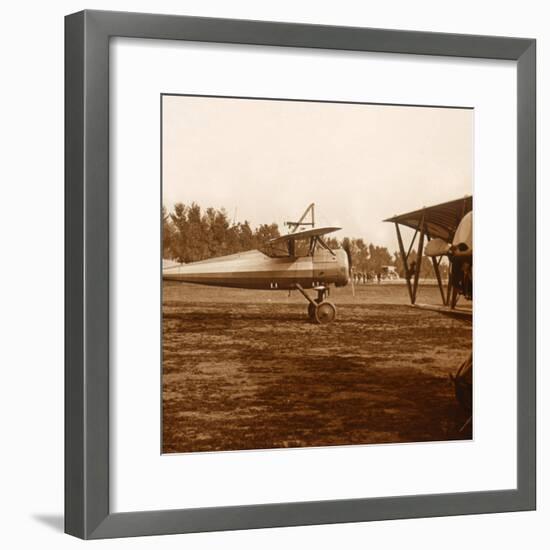 A plane taking off, c1914-c1918-Unknown-Framed Photographic Print