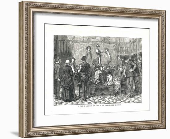 A Play in an Elizabethan London Inn Yard, 1878-Walter Thornbury-Framed Giclee Print