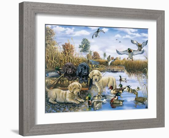 A Playful Tail Waggin' Day-Jenny Newland-Framed Giclee Print