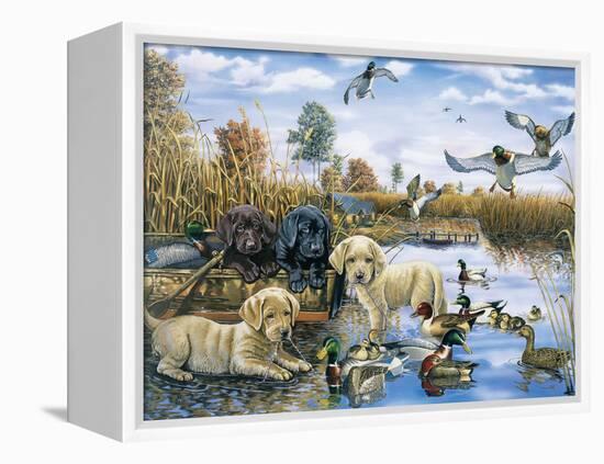 A Playful Tail Waggin' Day-Jenny Newland-Framed Premier Image Canvas