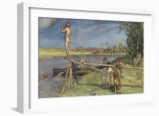 A Pleasant Bathing Place, from 'A Home' series, c.1895-Carl Larsson-Framed Giclee Print