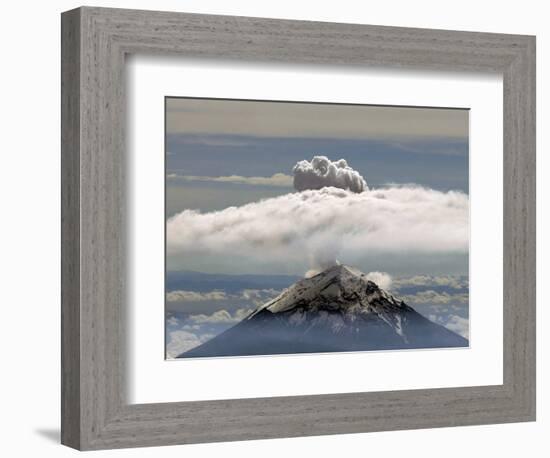 A Plume of Smoke and Steam Rises from the Popocatepetl Volcano-null-Framed Photographic Print