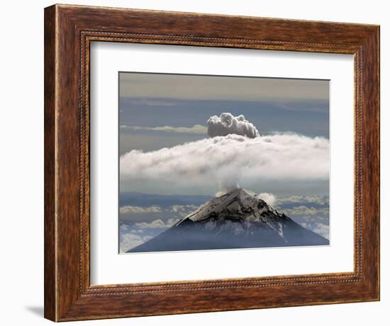 A Plume of Smoke and Steam Rises from the Popocatepetl Volcano-null-Framed Photographic Print