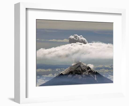 A Plume of Smoke and Steam Rises from the Popocatepetl Volcano-null-Framed Photographic Print