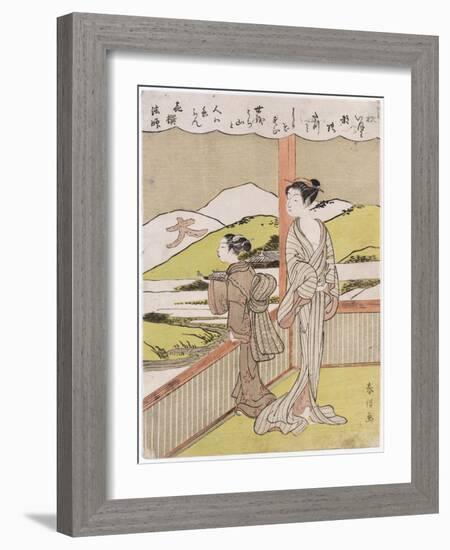 A Poem on the Autumn Moon by Kisen Hoshi-Suzuki Harunobu-Framed Giclee Print