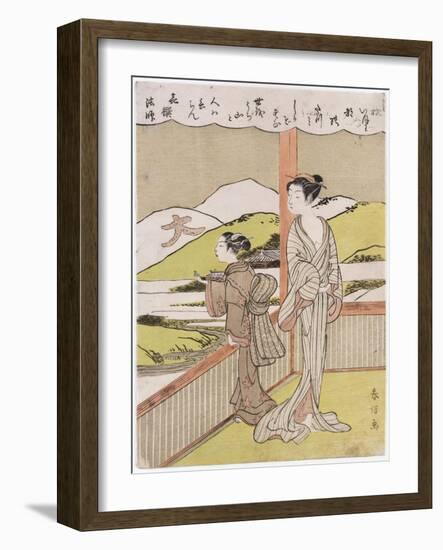 A Poem on the Autumn Moon by Kisen Hoshi-Suzuki Harunobu-Framed Giclee Print