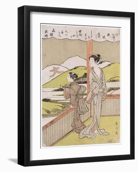 A Poem on the Autumn Moon by Kisen Hoshi-Suzuki Harunobu-Framed Giclee Print