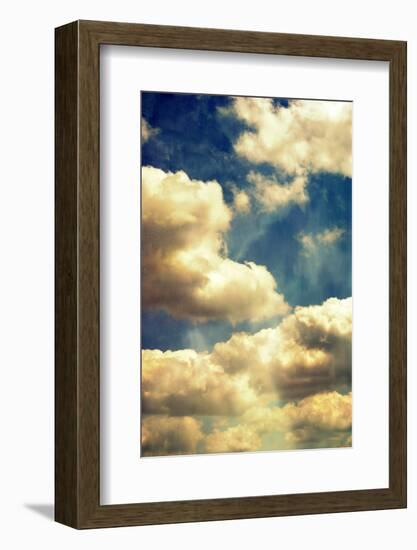 A Poetic Montage of a Blue Sky with White Clouds-Alaya Gadeh-Framed Photographic Print