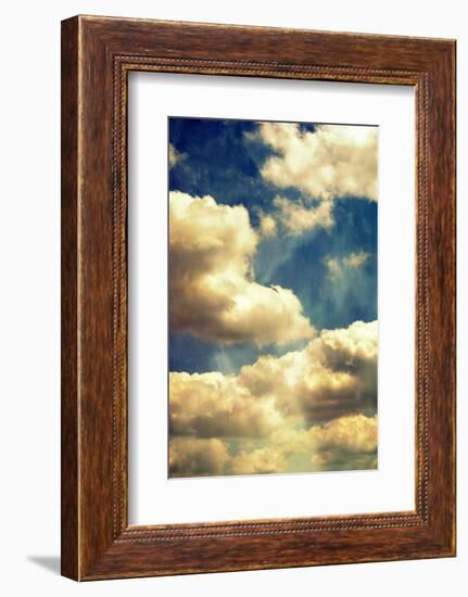 A Poetic Montage of a Blue Sky with White Clouds-Alaya Gadeh-Framed Photographic Print