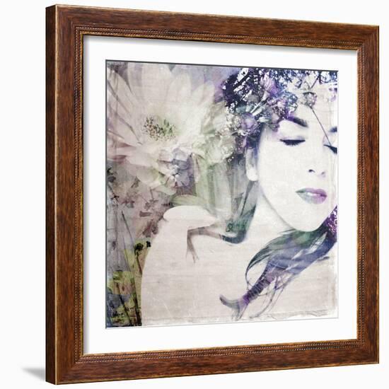 A Poetic Montage of a Womans Portrait and Flower-Alaya Gadeh-Framed Photographic Print