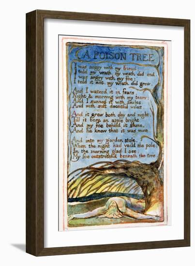 A Poison Tree: Plate 49 from Songs of Innocence and of Experience C.1815-26-William Blake-Framed Giclee Print