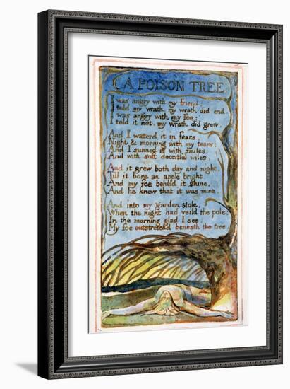 A Poison Tree: Plate 49 from Songs of Innocence and of Experience C.1815-26-William Blake-Framed Giclee Print