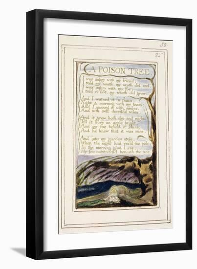 A Poison Tree: Plate 50 from 'Songs of Innocence and of Experience' C.1802-08-William Blake-Framed Giclee Print