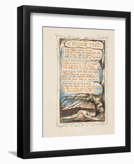 A Poison Tree. Songs of Innocence and of Experience, Ca 1825-William Blake-Framed Giclee Print