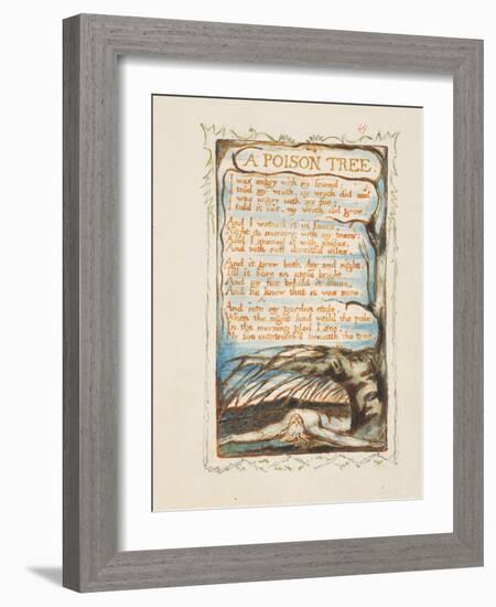 A Poison Tree. Songs of Innocence and of Experience, Ca 1825-William Blake-Framed Giclee Print