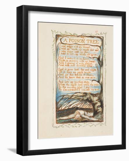 A Poison Tree. Songs of Innocence and of Experience, Ca 1825-William Blake-Framed Giclee Print